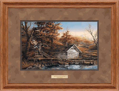 Autumn Shoreline Deluxe Oak Framed